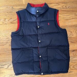 Polo Ralph Lauren Vest Youth 14-16 Reversible Quilted Down Puffer Jacket Pony